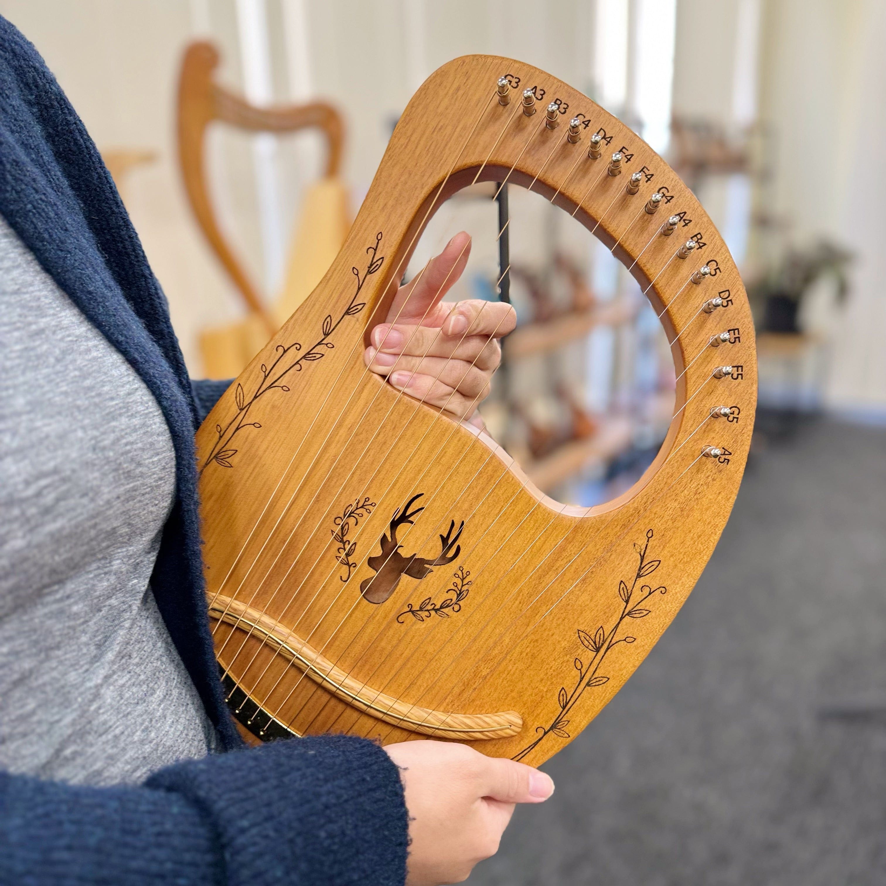 NARA LYRE beginner mini harp 16 String Mahogany w/Bag buy lyre harp Australia