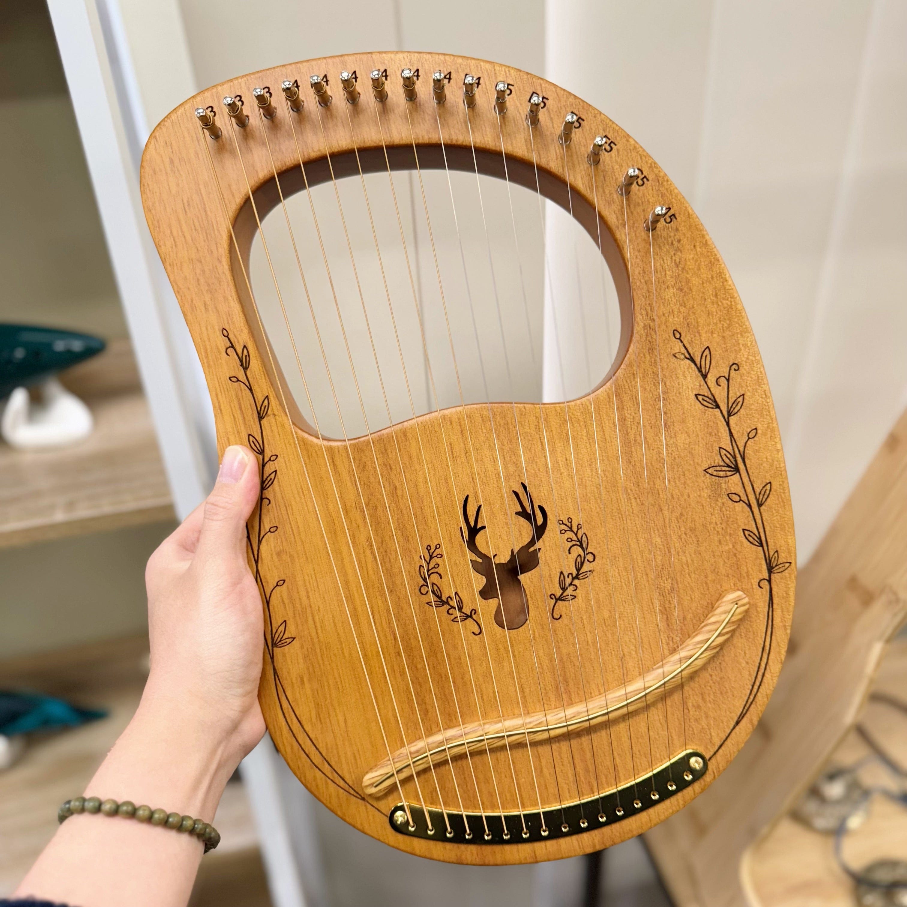 NARA LYRE beginner mini harp 16 String Mahogany w/Bag buy lyre harp Australia