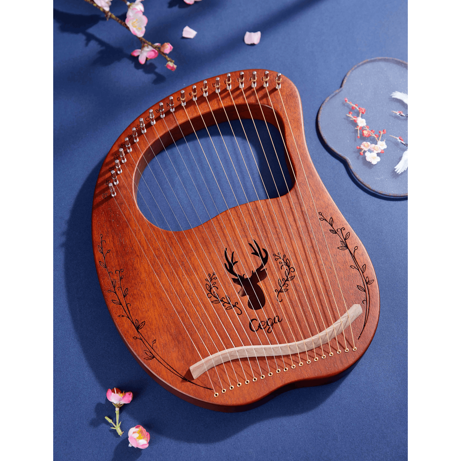 Lyre Harp 19 String CEGA Reindeer Mahogany w/Bag - Multiple Colors mini harp celtic harp sound dhealing music therapy