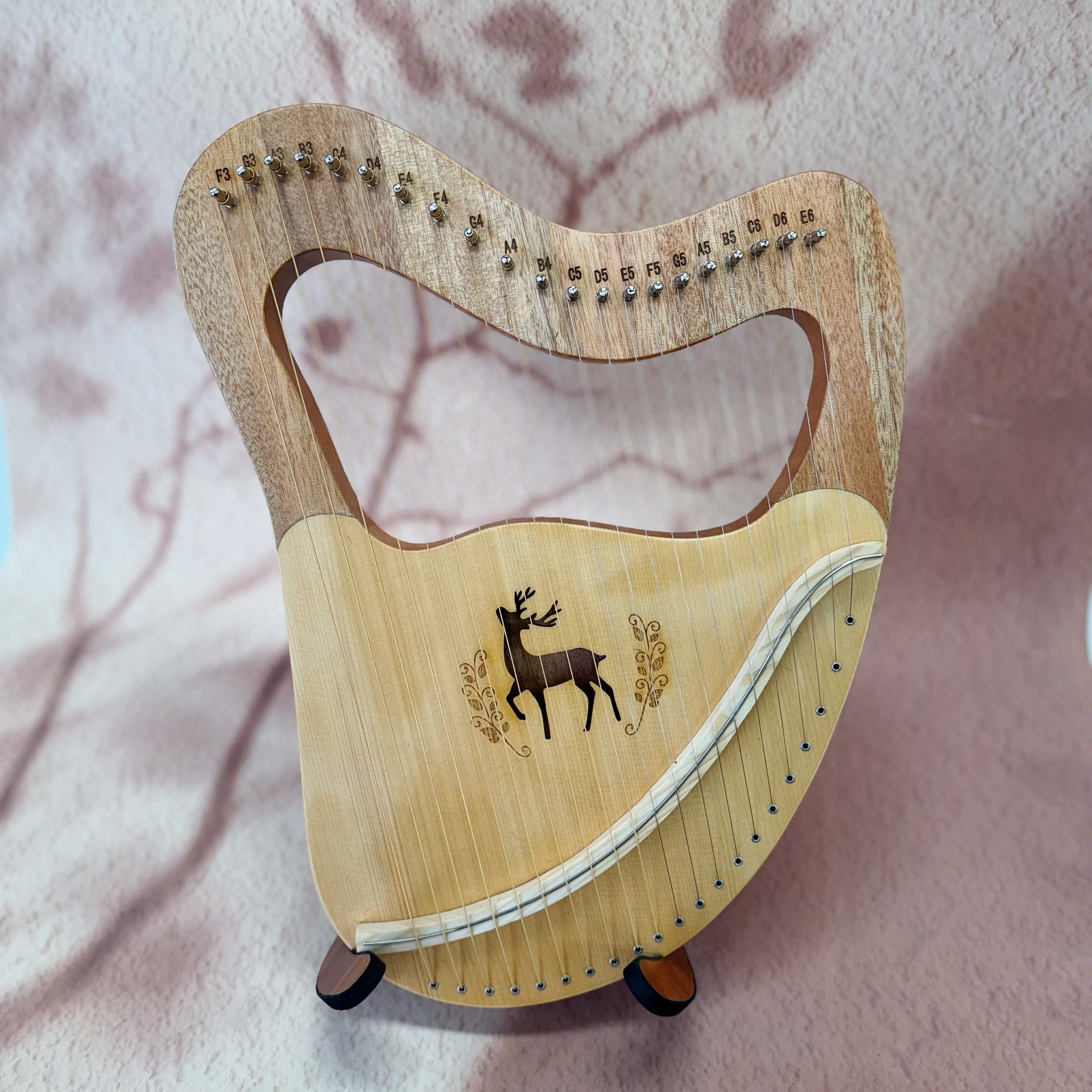 Lyre Harp 21 String Deer Mahogany w/Case