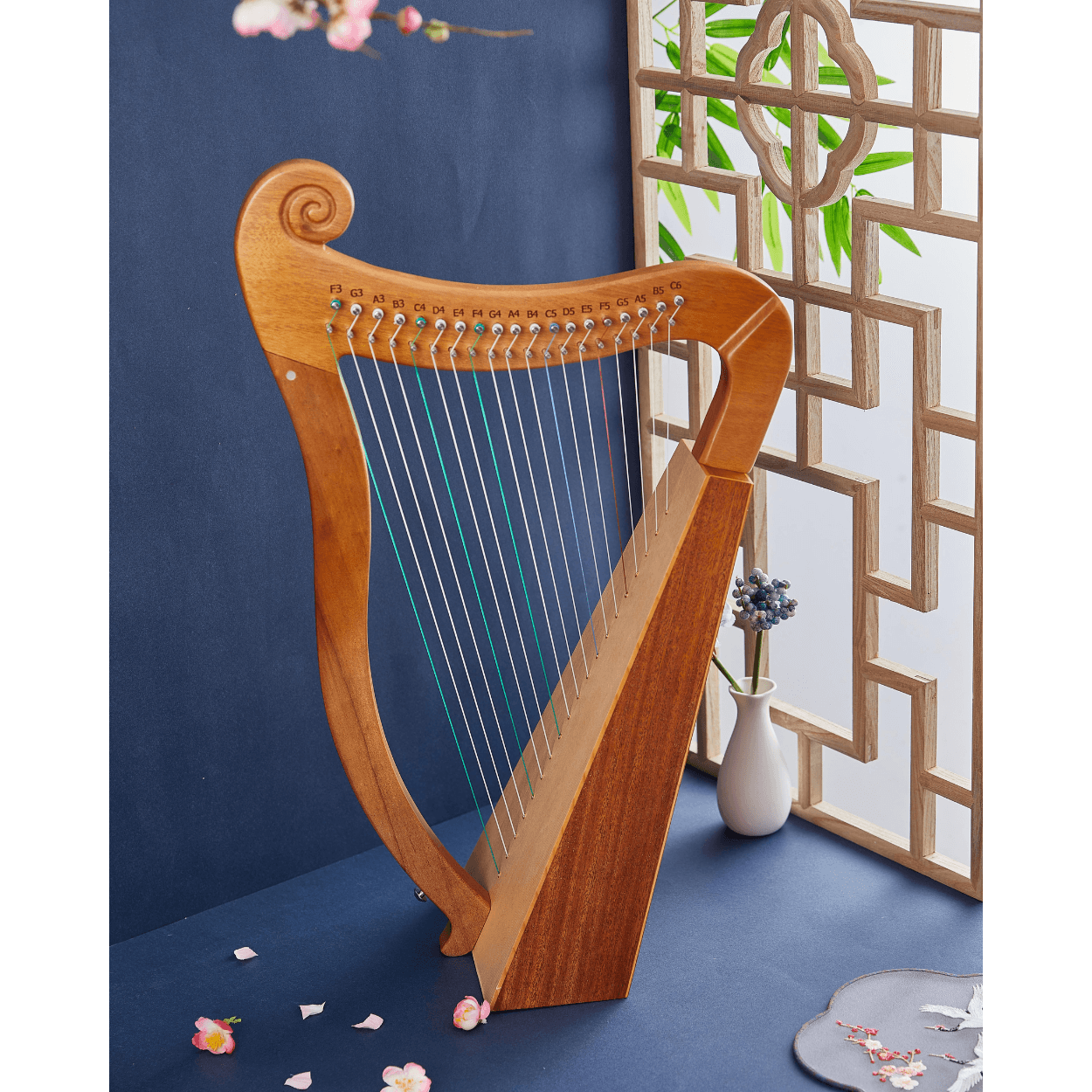 Mini Pixie Harp Celtic Harp 15 / 19 String Mahogany w/Bag, harp for beginner, buy harp Australia
