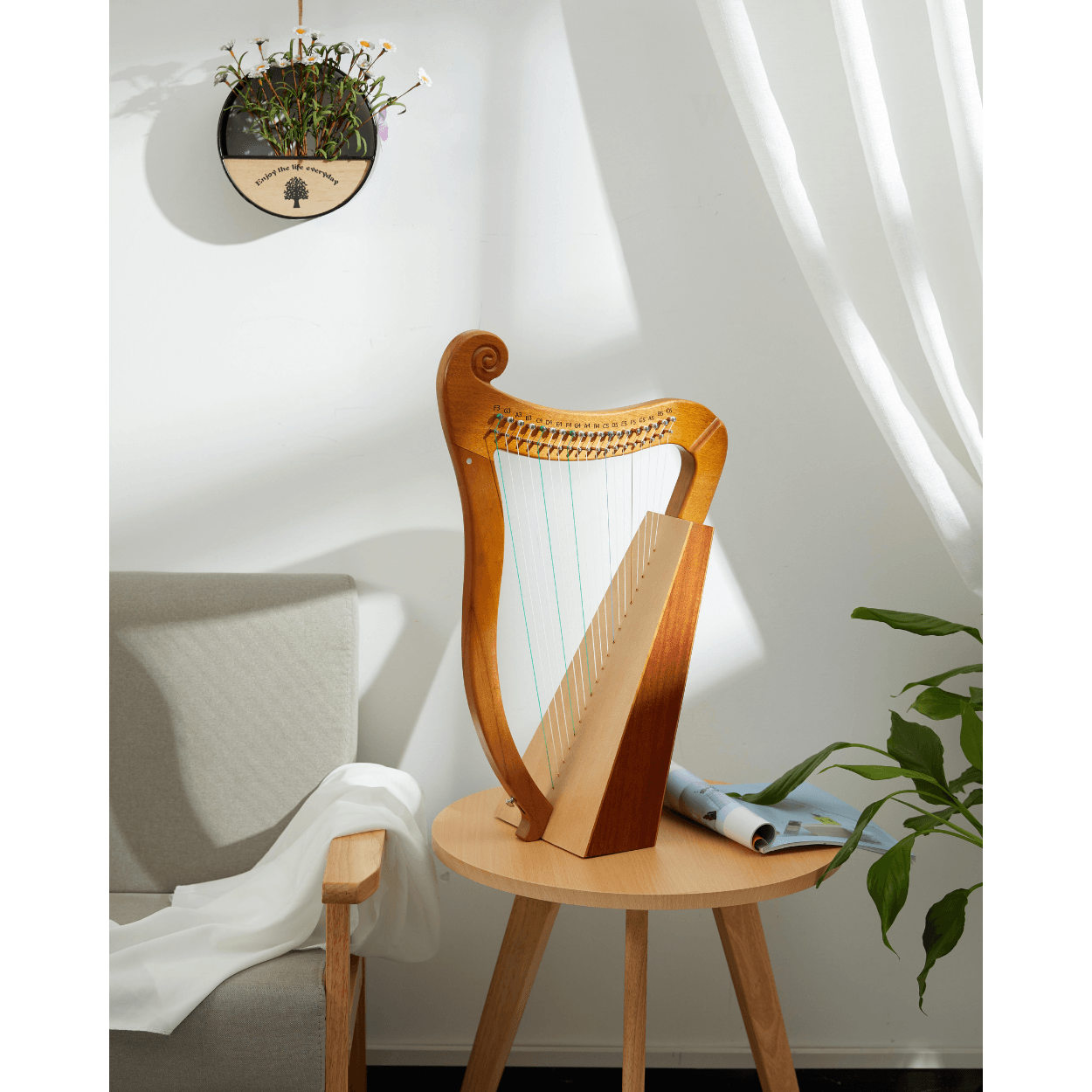 Pixie Harp Mini Celtic Harp 19 String Mahogany w/Bag - Little Kalimba Shop