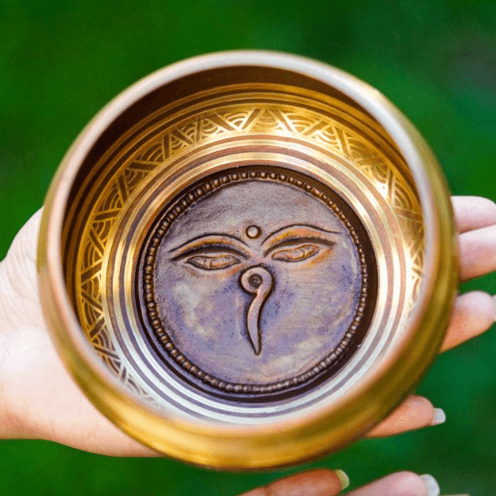 Tibetan Singing Bowl Nepal Handmade Meditation Buddha Eye 11cm - Little Kalimba Shop