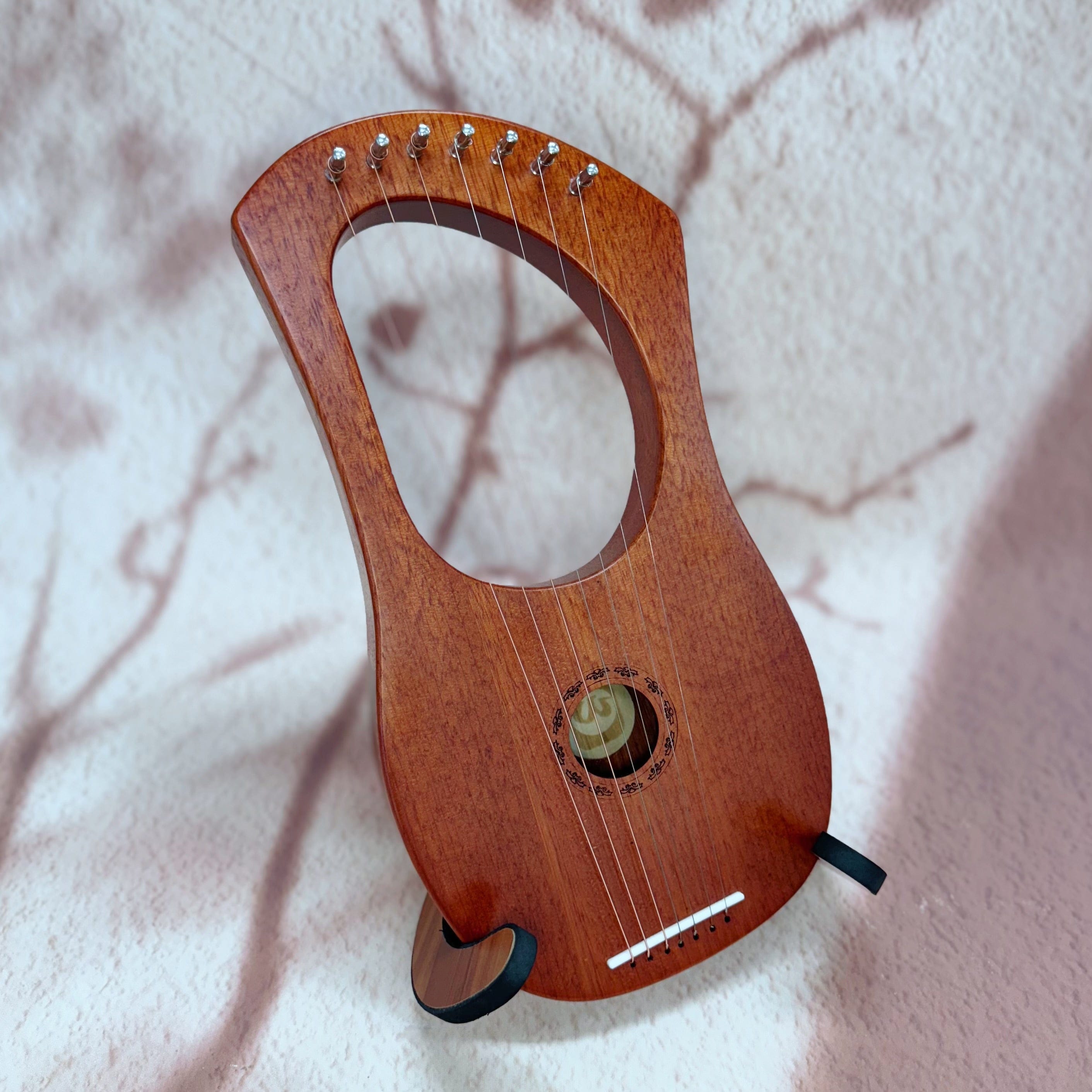 Lyre Harp 7 String Walter Premium Solid Mahogany Hollow w/Bag