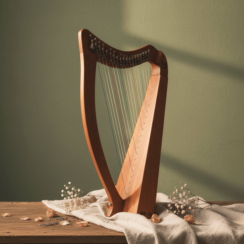Lever Harp Premium Celtic Mini Pixie Harp 19 String w/Bag