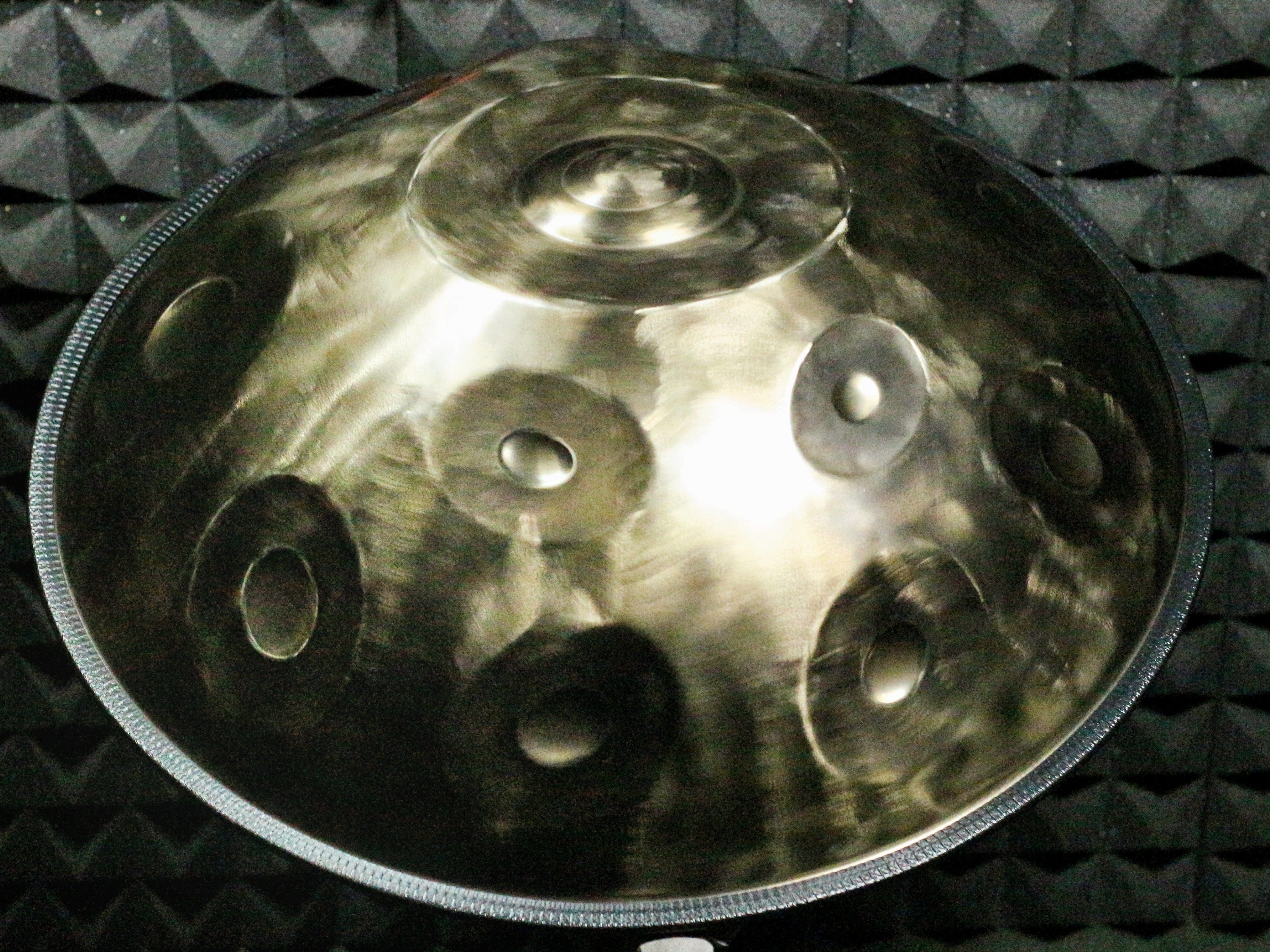 Buy Handpan Australia – YULA 15-Note C# Pygmy double-sided amber steel handpan, Quality Handpan with elegant bronze finish, Affordable Handpan and ideal Handpan for beginners.