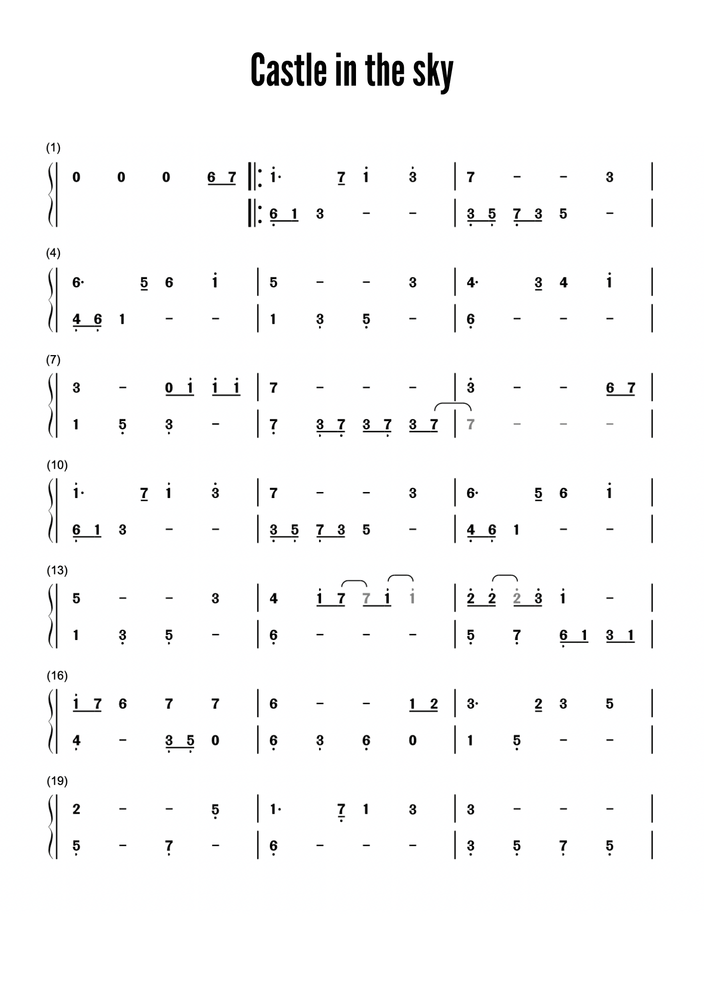 How To Read Numbered Musical Notation sheet music for Tongue Drum & Kalimba