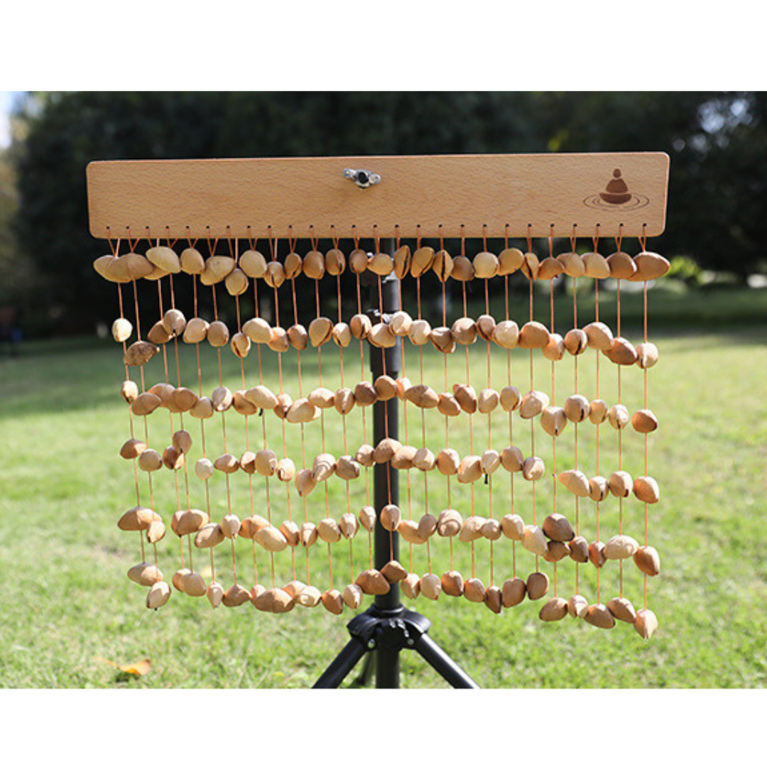 Kenari Pod Wind Chimes Handmade with Adjustable Stand