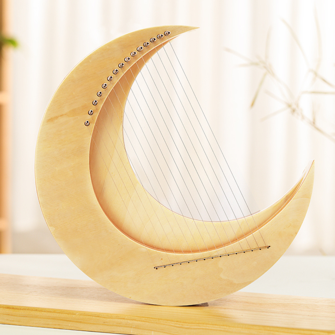 Moon Lyre Harp 15 String Hluru C Major Mini harp sound healing instrument unique gift buy lyre harp Australia