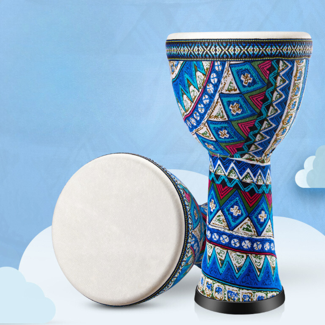 Djembe Kids Natural Hide Lightweight 8" (3 designs)