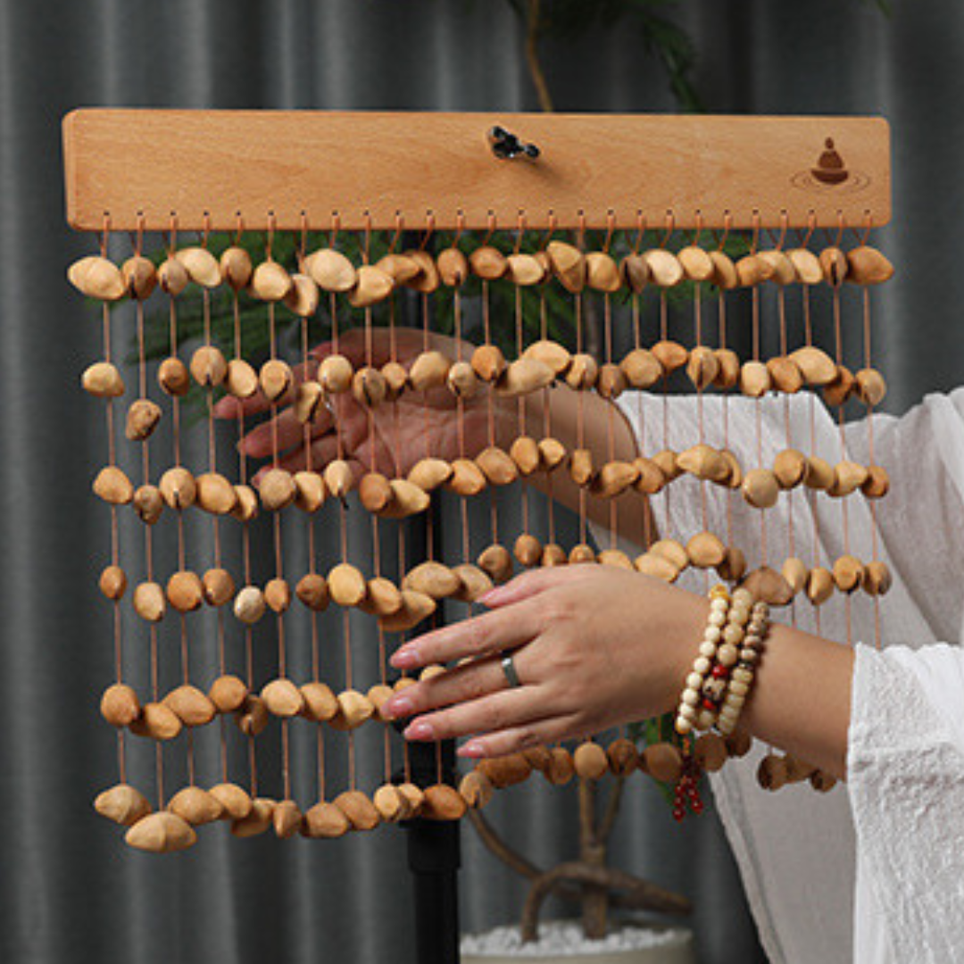 Kenari Pod Wind Chimes Handmade with Adjustable Stand