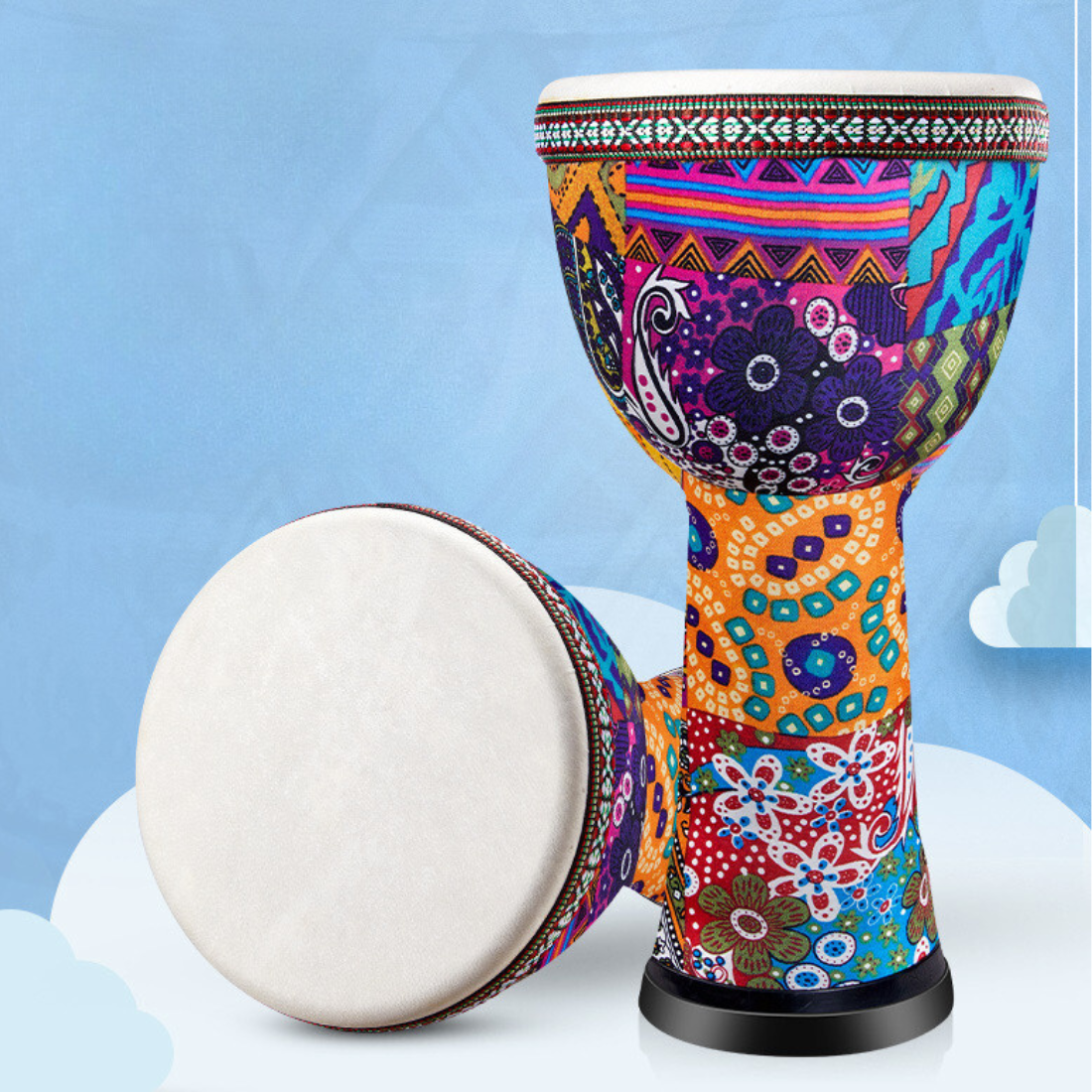 Djembe Kids Natural Hide Lightweight 8" (3 designs)