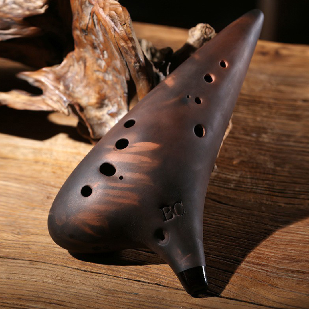 Ocarina 12 Hole Bass C Brown low pitch ocarina buy ocarina Australia