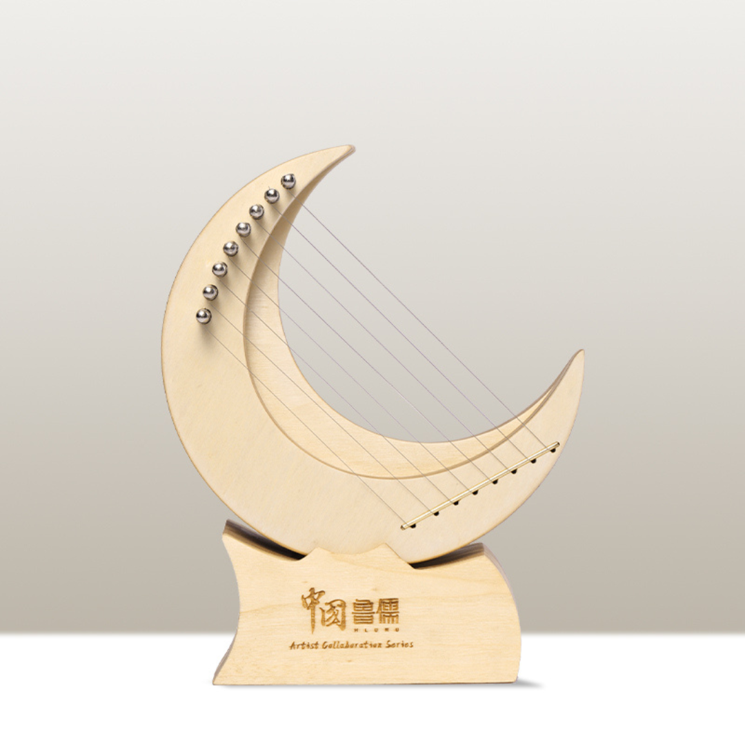 Moon Lyre Harp 8 String Hluru Mini C major unique gift buy lyre harp australia sound healing instrument