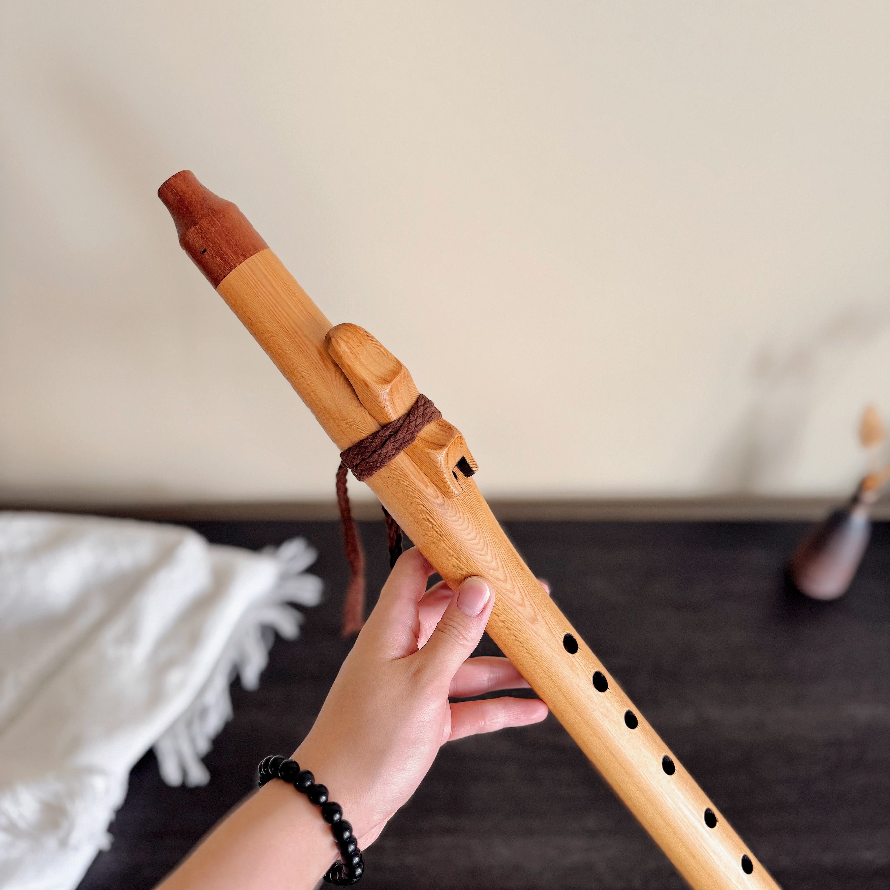 Native American Style Flute F# Minor Pentatonic 58cm 432hz sound healing meditation