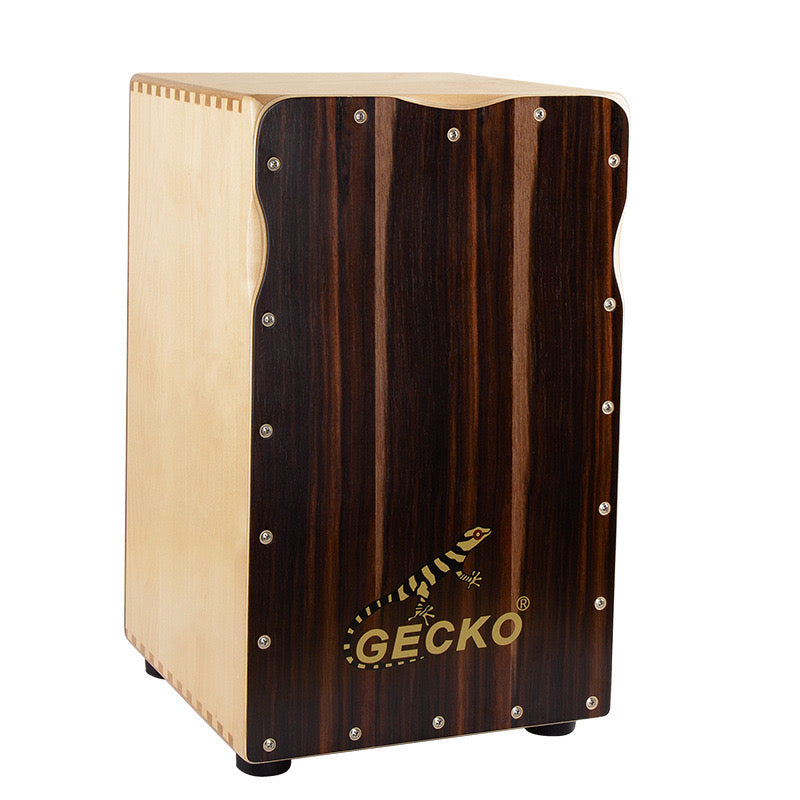 Gecko Cajon Premium Blackwood CL98 w/Backpack box drum hand percussion Wooden Percussion Box, with Internal Guitar Strings 