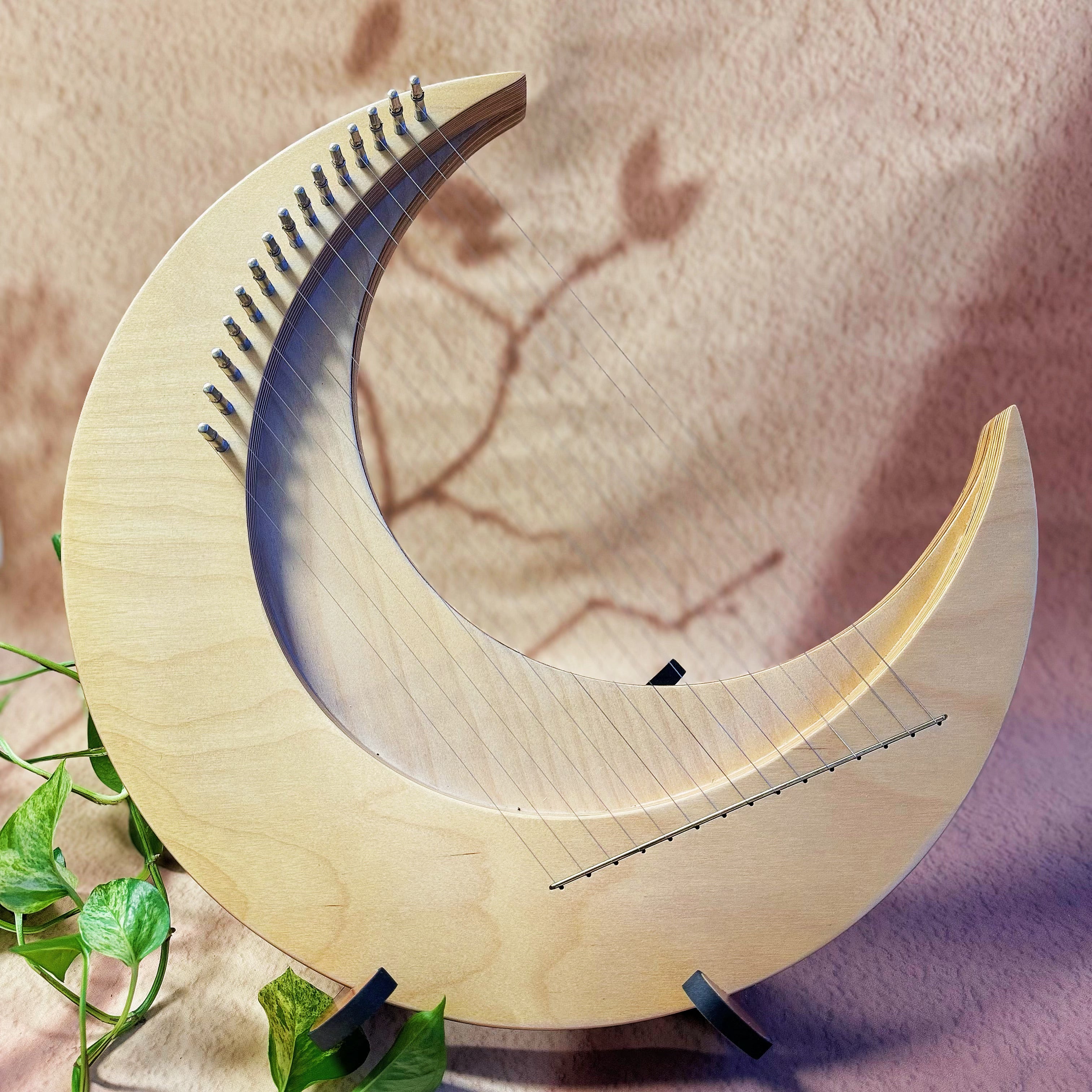 Moon Lyre Harp 15 String Hluru C Major Mini harp sound healing instrument unique gift buy lyre harp Australia