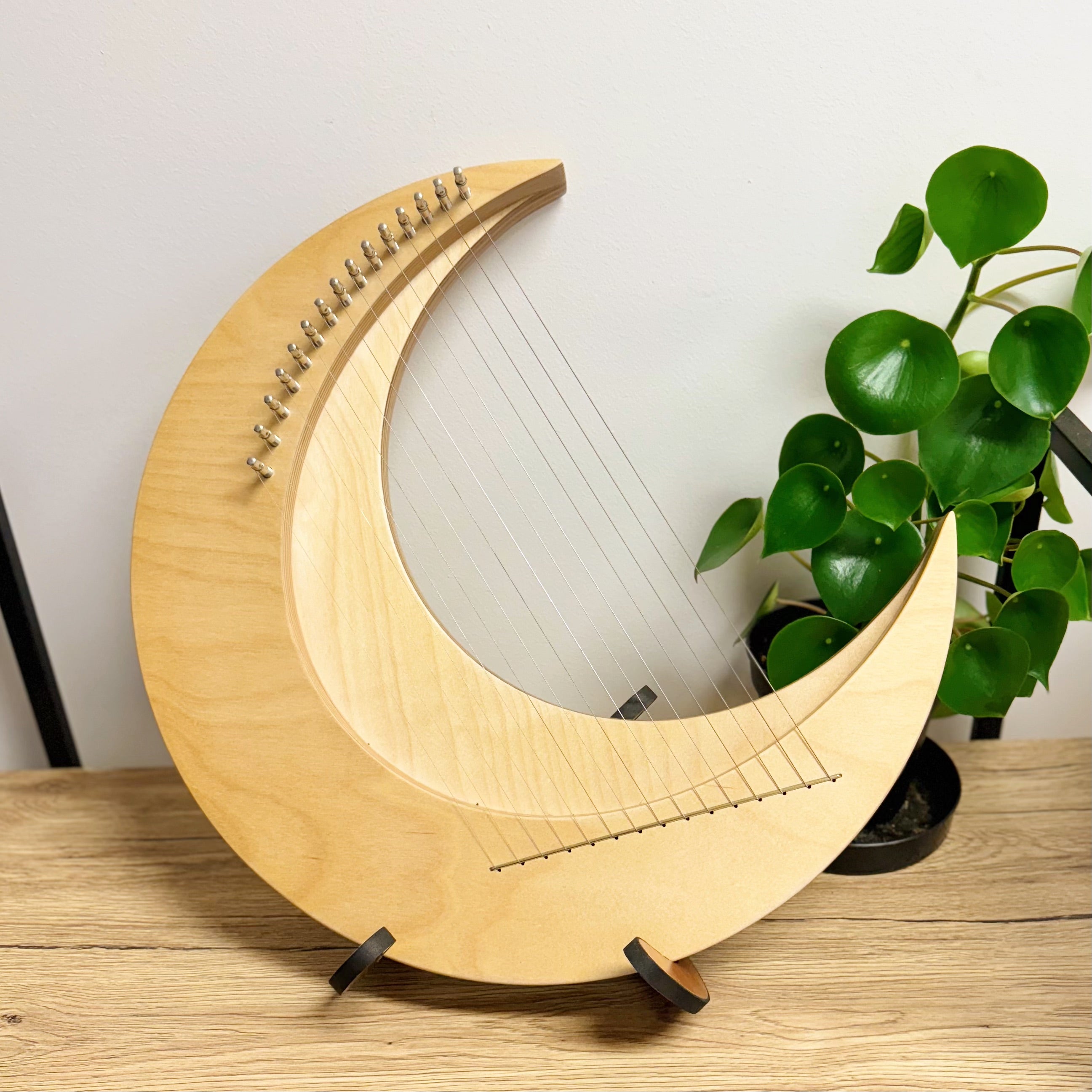 Moon Lyre Harp 15 String Hluru C Major Mini harp sound healing instrument unique gift buy lyre harp Australia