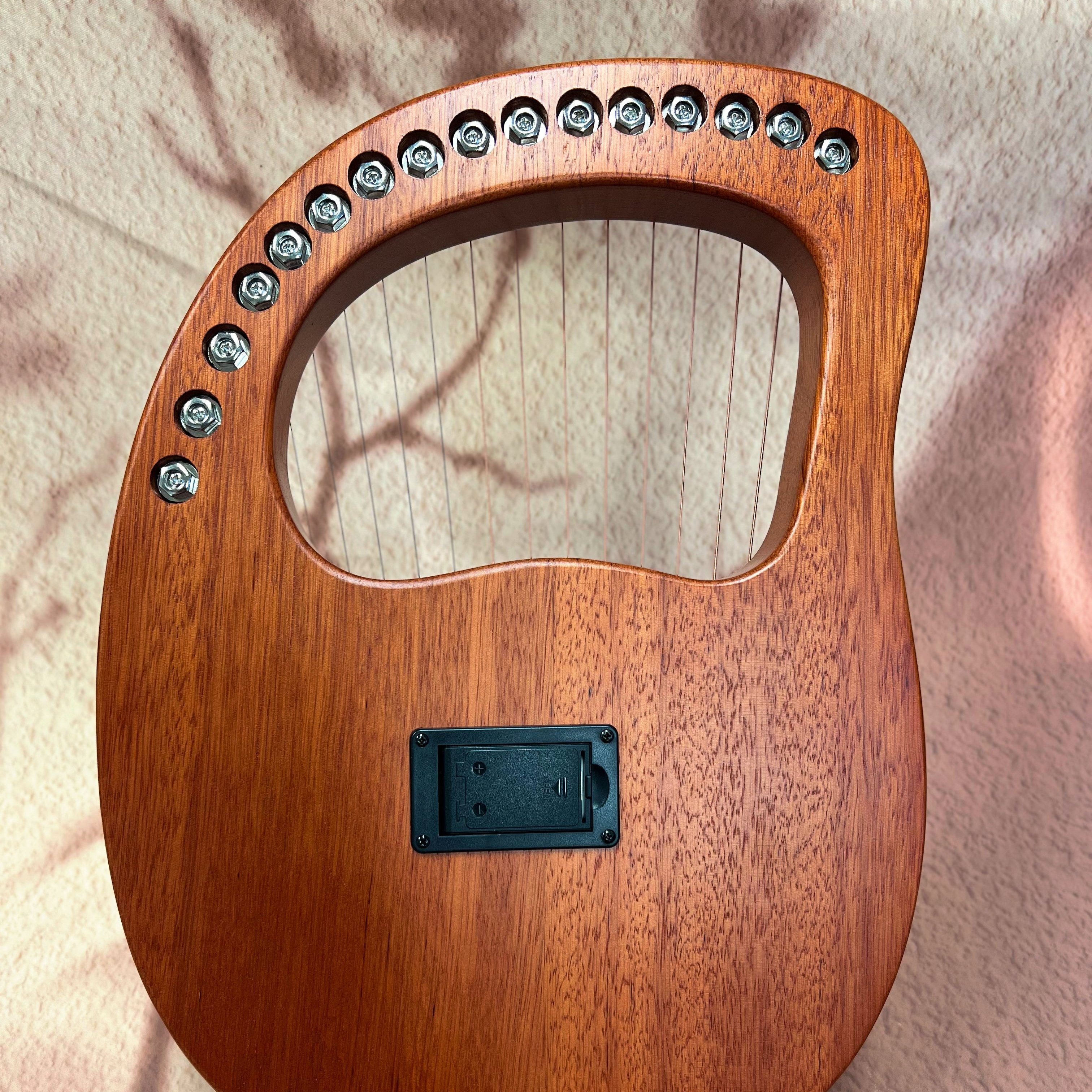 Lyre Harp 16 String Premium Mahogany Electric w/Bag buy lyre harp mini harp Australia - Little Kalimba Shop