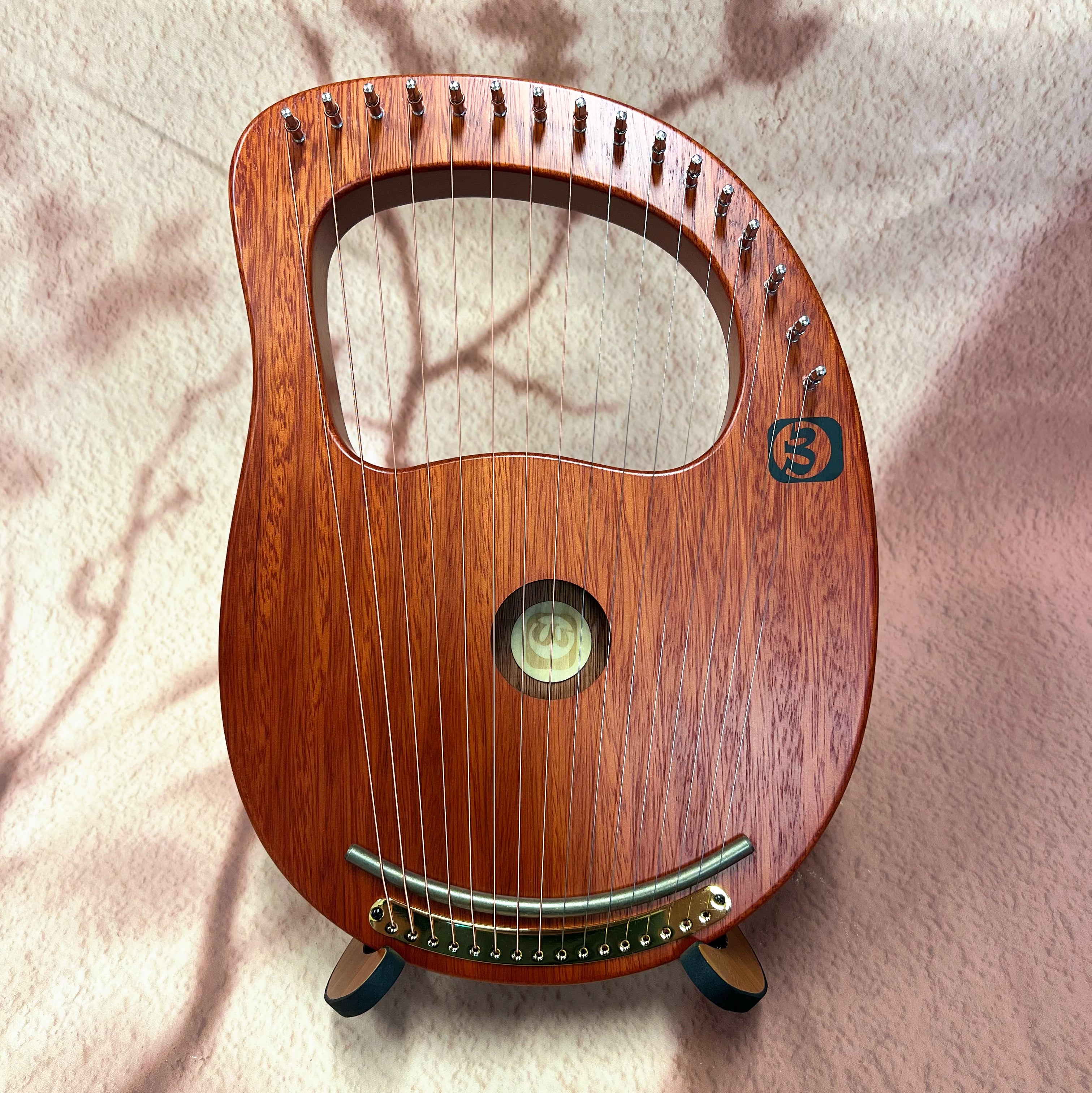 Lyre Harp 16 String Premium Mahogany w/Bag buy lyre harp mini harp Australia - Little Kalimba Shop