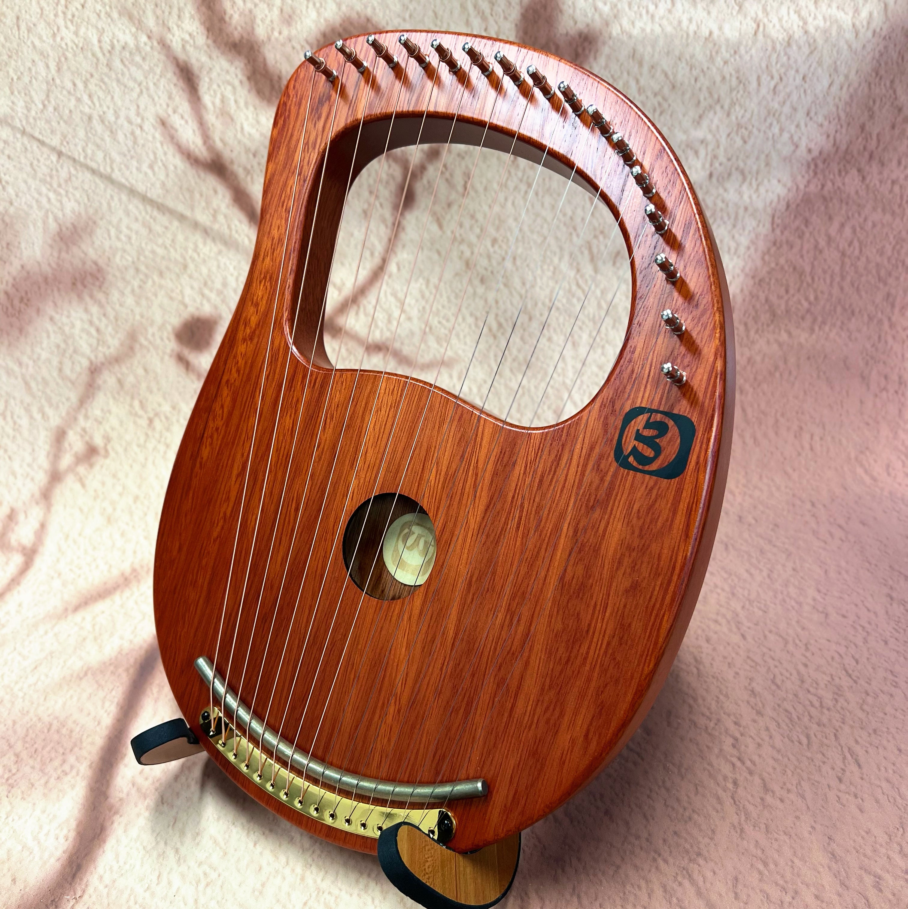 Lyre Harp 16 String Premium Mahogany w/Bag buy lyre harp mini harp Australia - Little Kalimba Shop