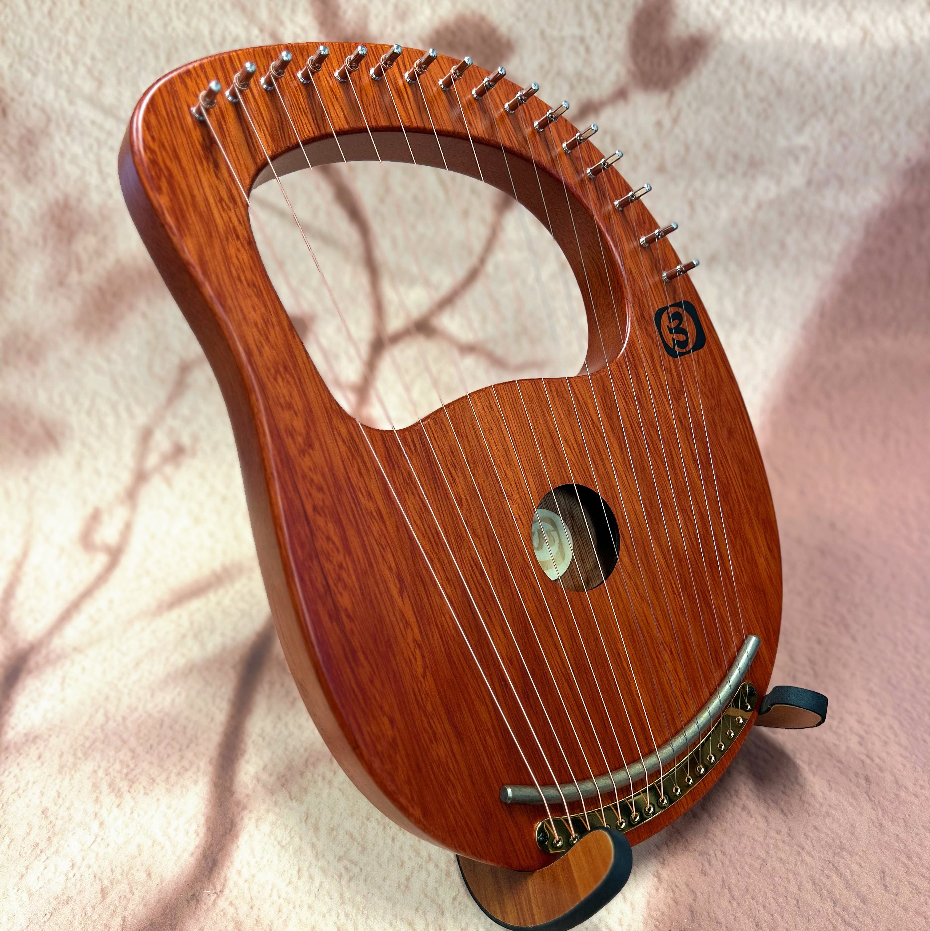 Lyre Harp 16 String Premium Mahogany w/Bag buy lyre harp mini harp Australia - Little Kalimba Shop