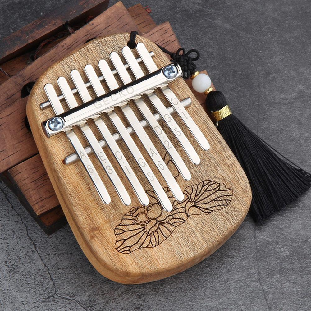 GECKO K8mini/K-8CM/K-8CA 8 Key Camphor/Mahogany Mini Kalimbas Thumb Piano with Tuning Hammer - K-8CM