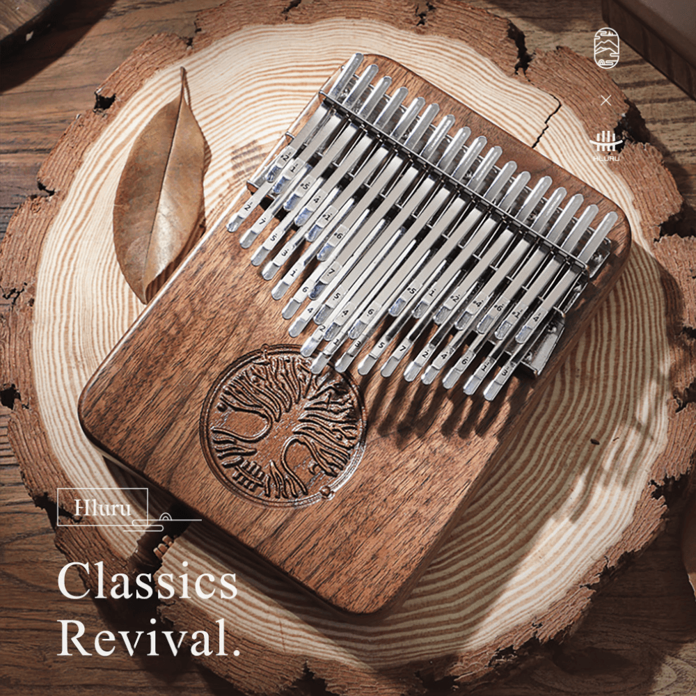 Kalimba 34 Key Chromatic Hluru Tree Of Life w/Case thumb piano mbria buy kalimba Australia 