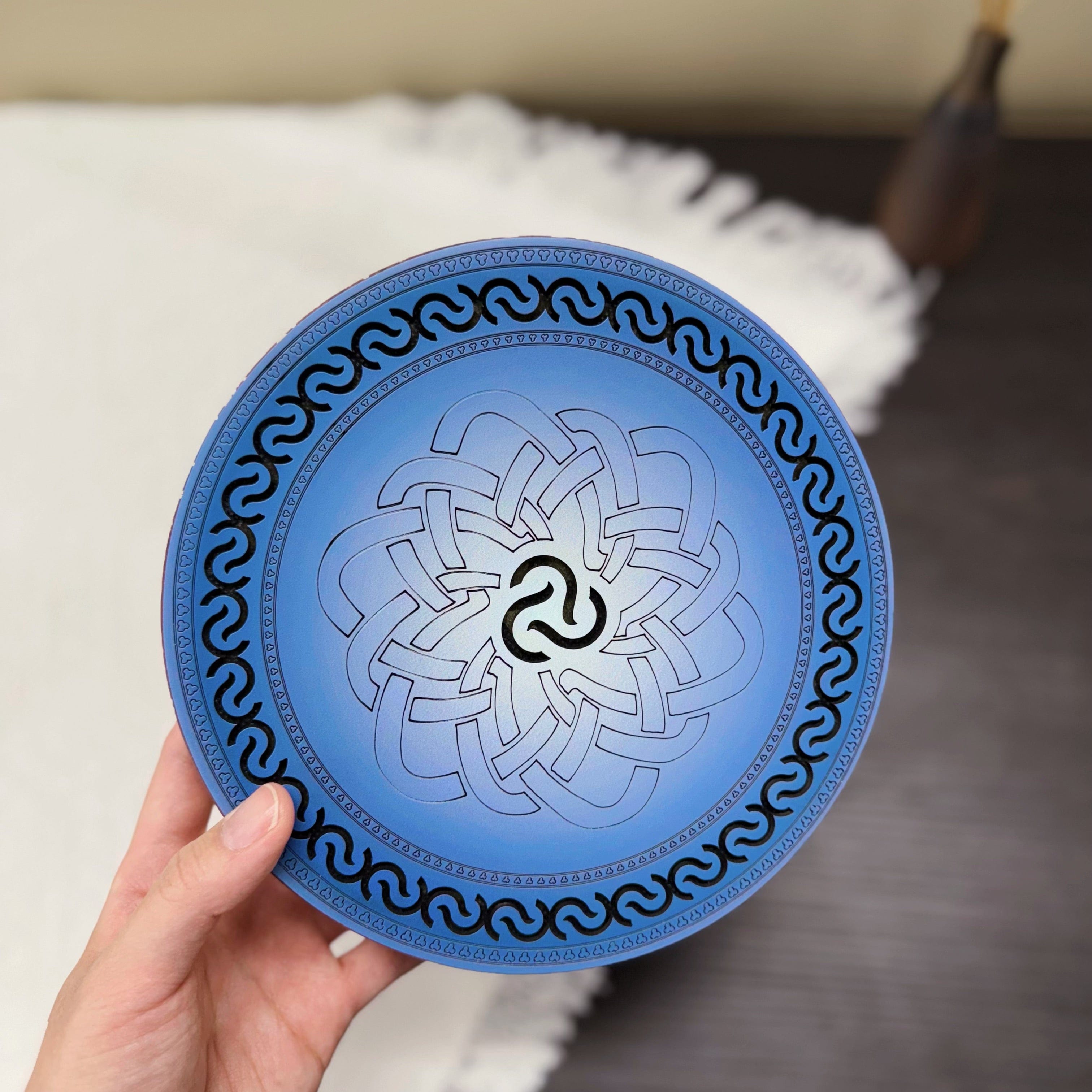 Hluru Ocean Drum – 19cm blue sound healing instrument for meditation and relaxation