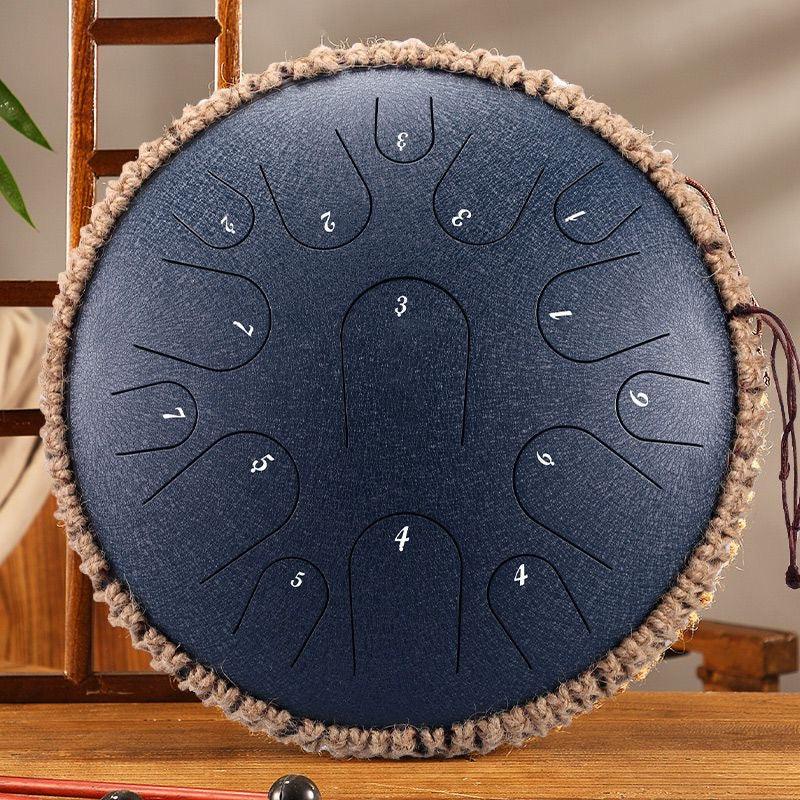Hluru Steel Tongue Drum 14" 15-Note D Major Tank drum happy drum meditaion sound healing instrument