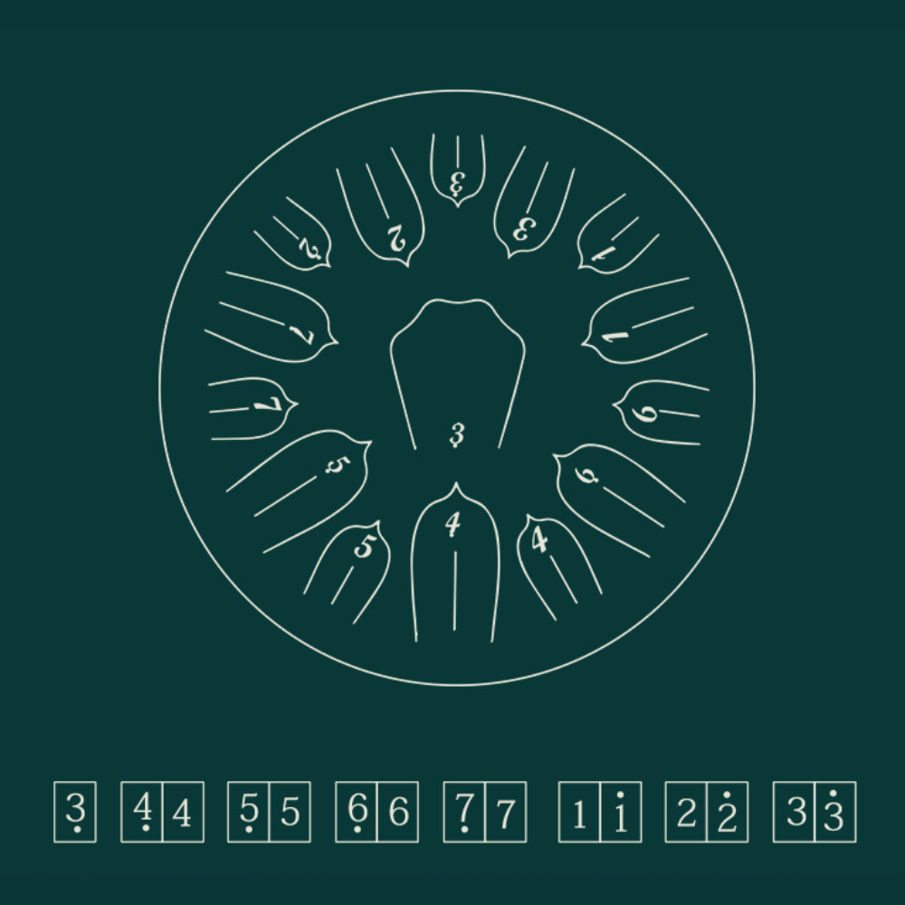 Steel Tongue Drum 13" 15-Note Lotus D Major