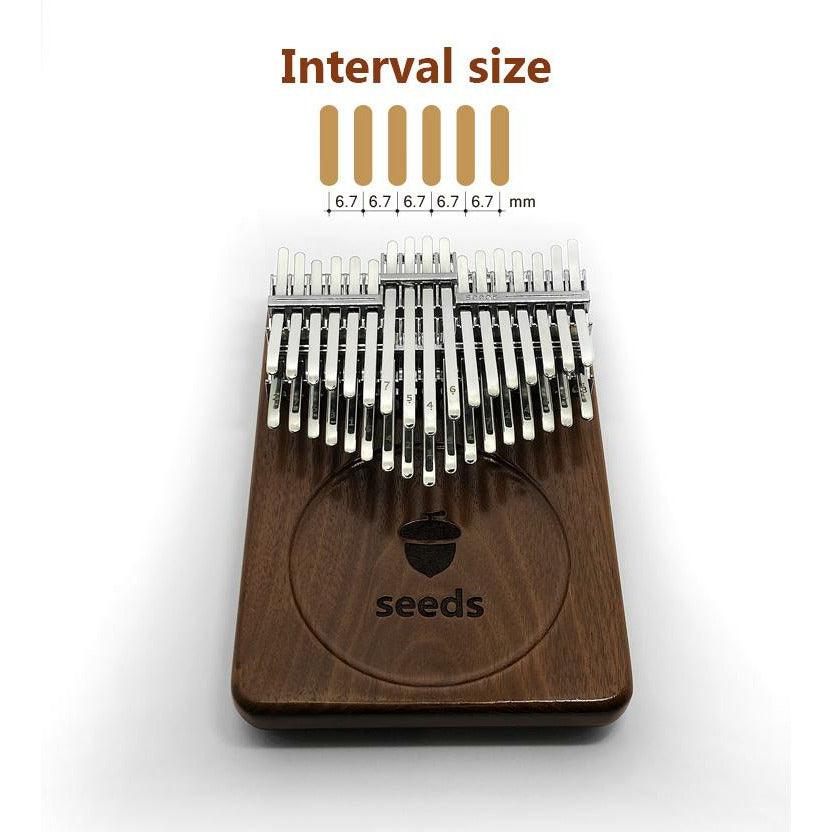 Kalimba 34 Key Seeds Walnut Chromatic Double Layer with Case musical instrument thumb piano buy kalimba Australia