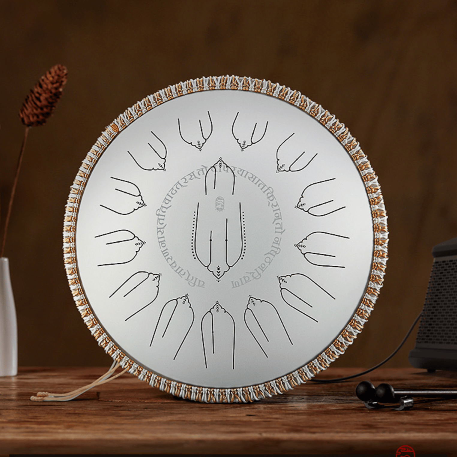 Hluru EQ Titanium Steel Tongue Drum 14'' 15-Notes D Kurd 432Hz