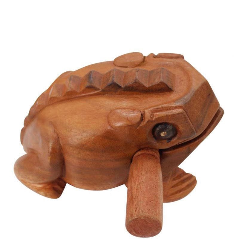 Wood Frog Guiro Rhythm Instrument – Natural Wood Percussion with Beater