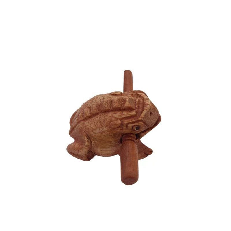Wood Frog Guiro Rhythm Instrument – Natural Wood Percussion with Beater