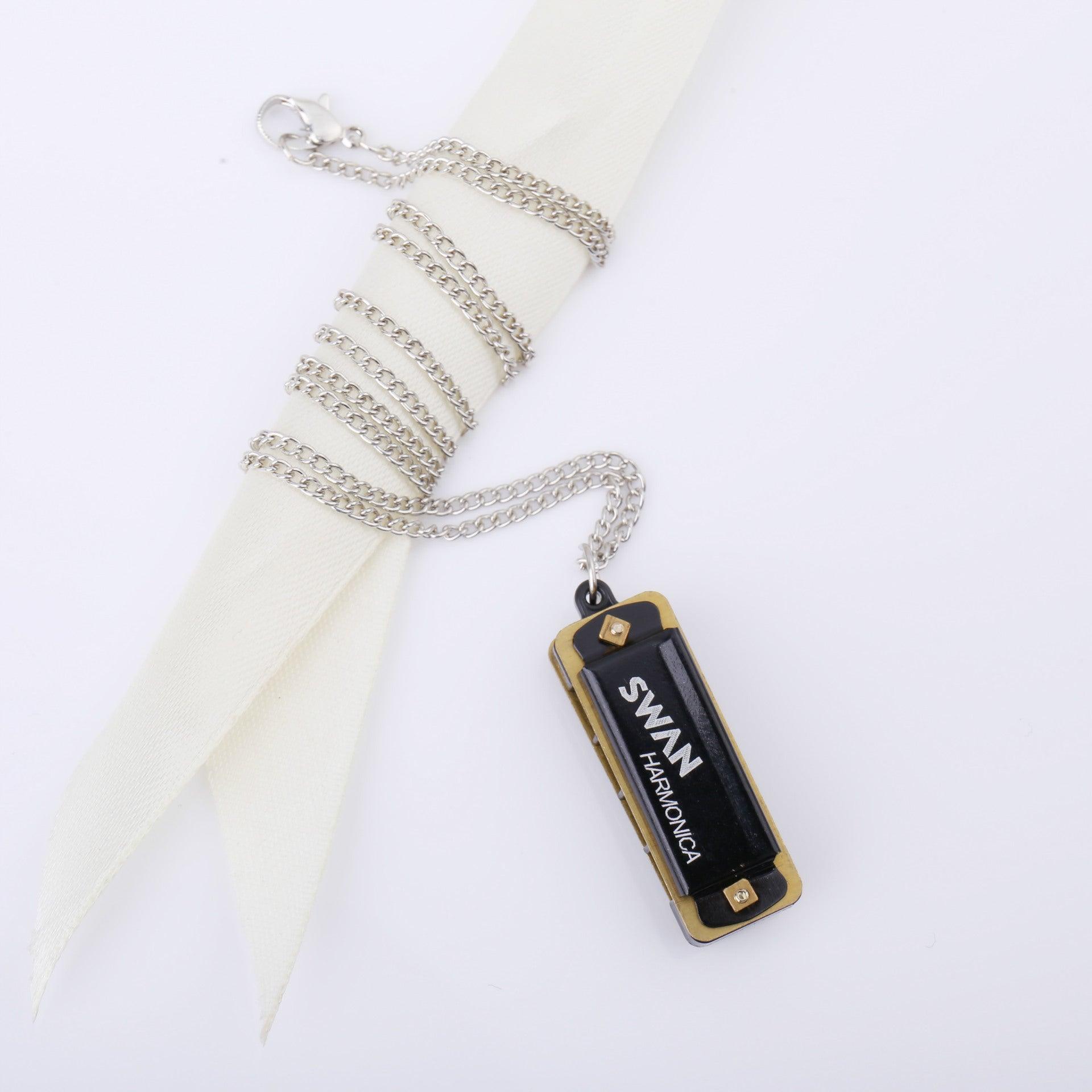 Mini Harmonica Necklace Cute Swan harmonica 8 Tone
