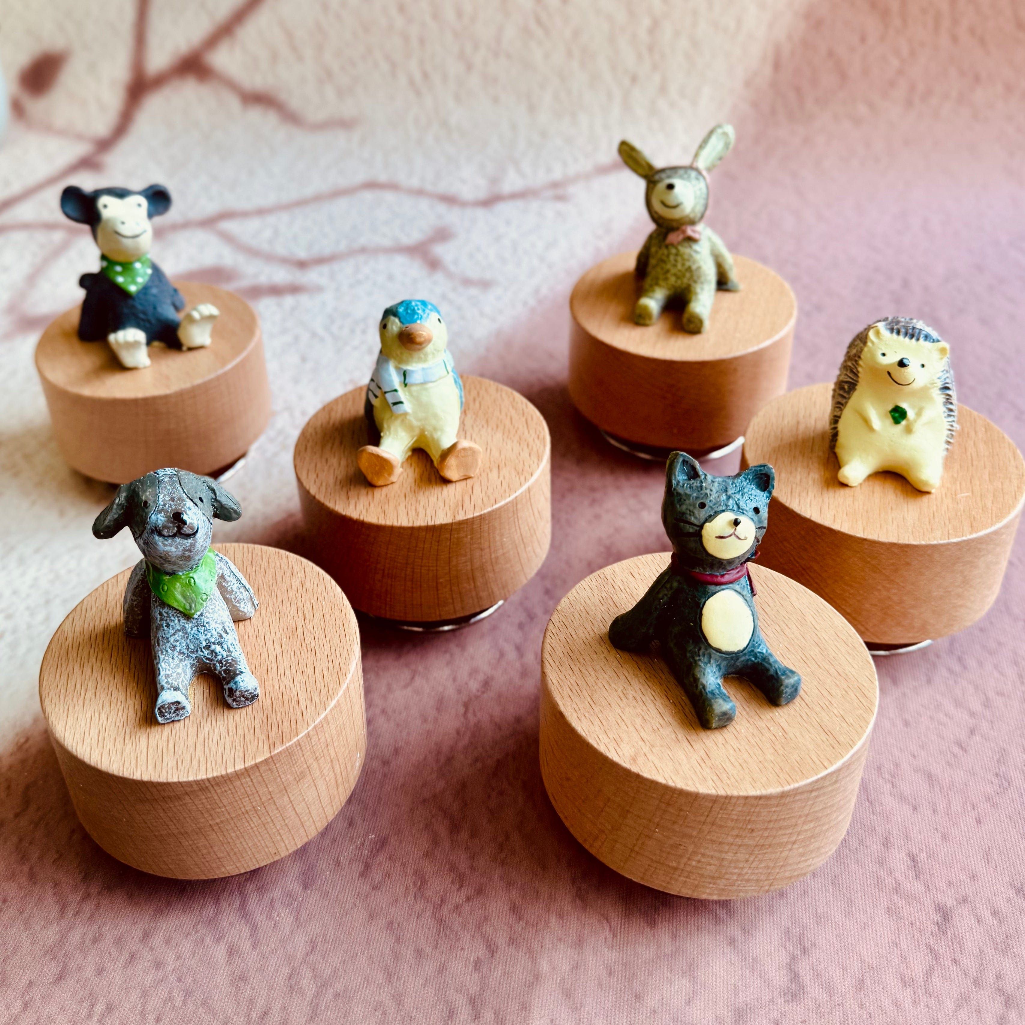 Music Box Handcrafted Wooden Hedgehog