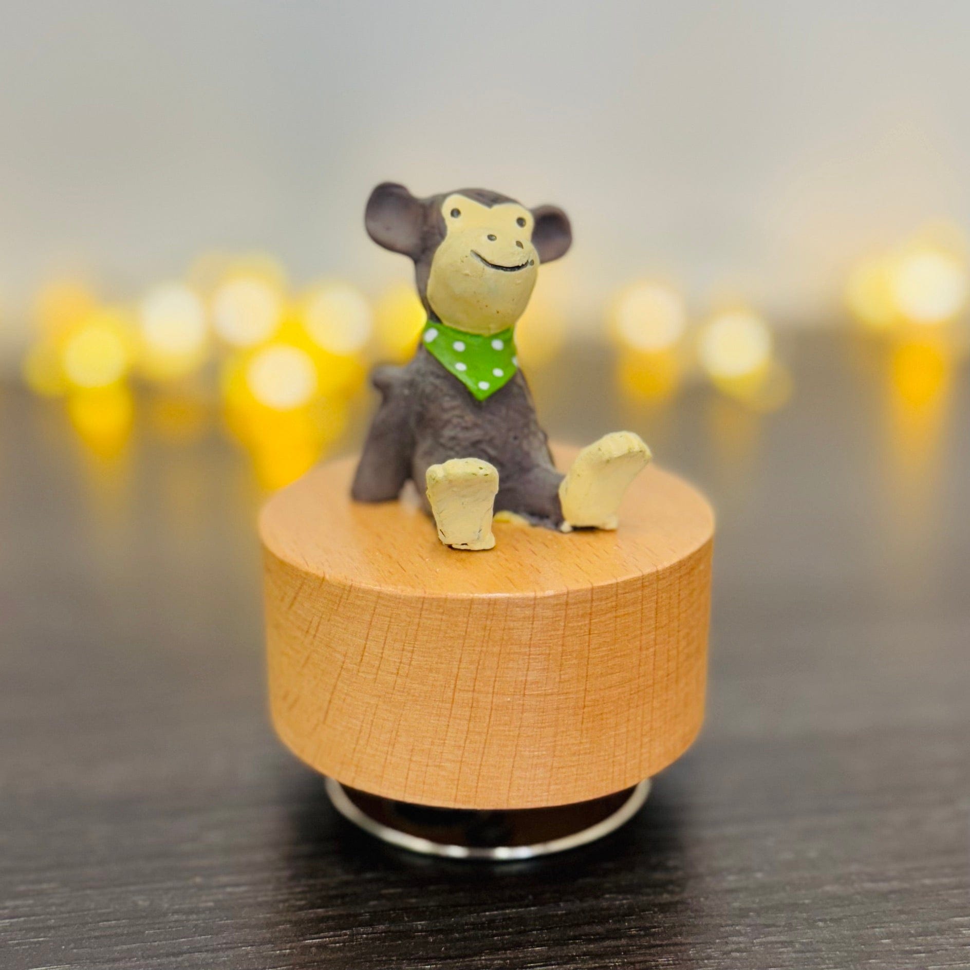 Music Box Handcrafted Wooden Monkey