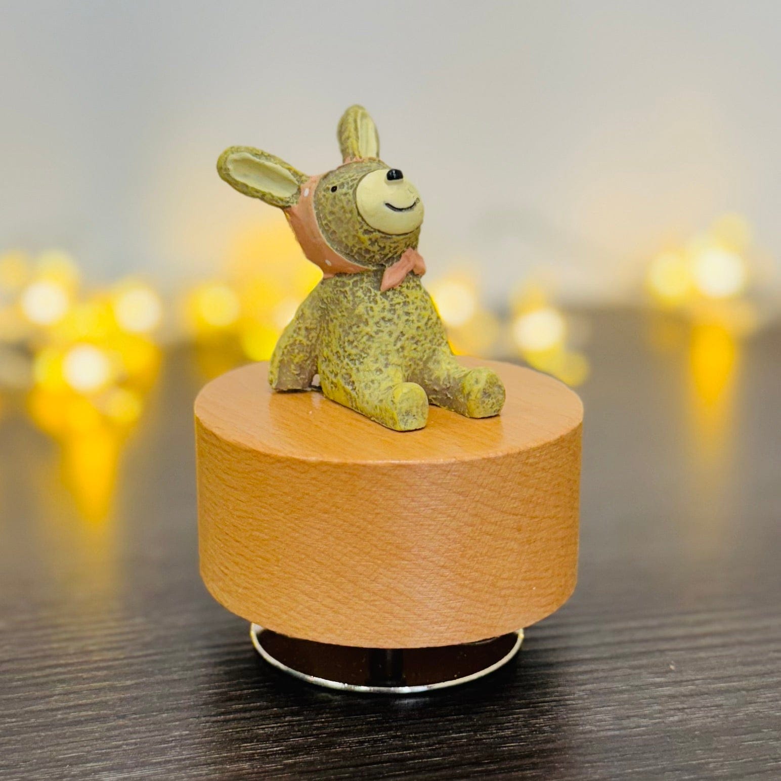 Music Box Handcrafted Wooden Rabbit
