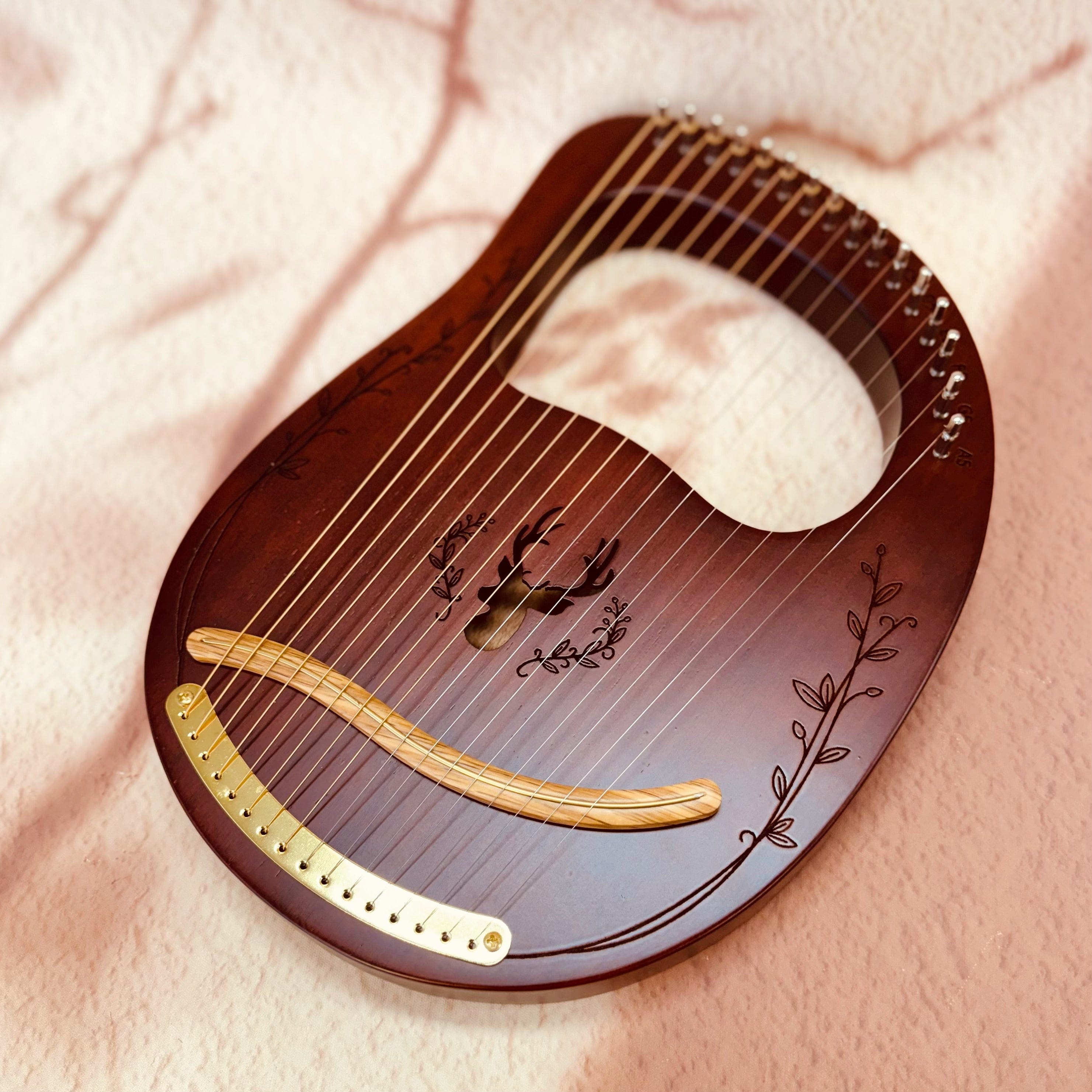 NARA LYRE beginner mini harp 16 String Mahogany w/Bag buy lyre harp Australia