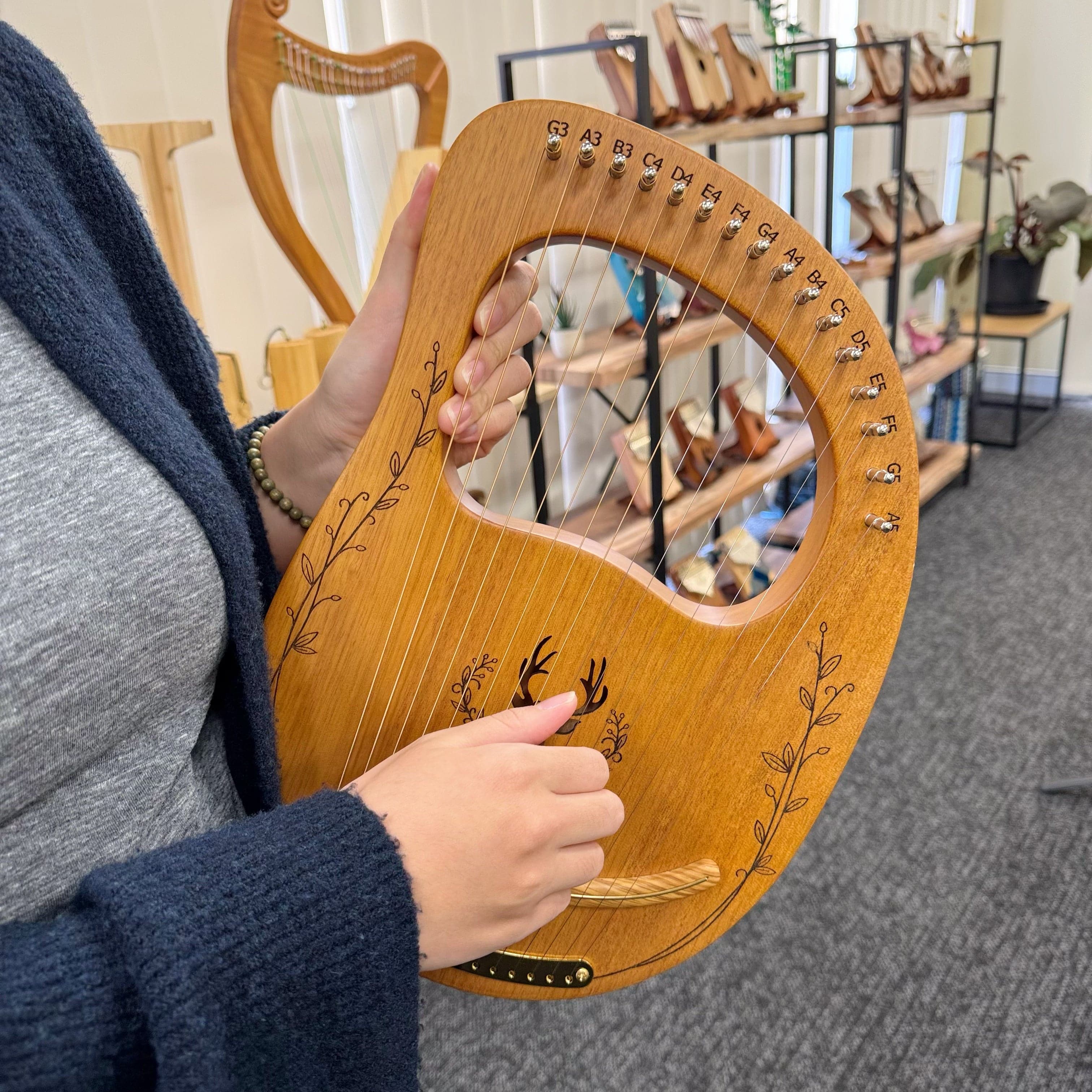 NARA LYRE beginner mini harp 16 String Mahogany w/Bag buy lyre harp Australia