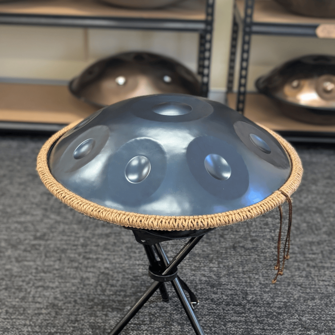 Buy beginner handpan in Australia – 55 cm Mandala 10-note D Kurd handpan, 432 Hz tuning, ideal beginner handpan for meditation, music therapy, acoustic performance, and creative expression.