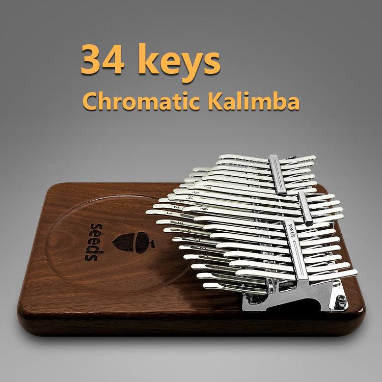 Kalimba 34 Key Seeds Walnut Chromatic Double Layer with Case musical instrument thumb piano buy kalimba Australia