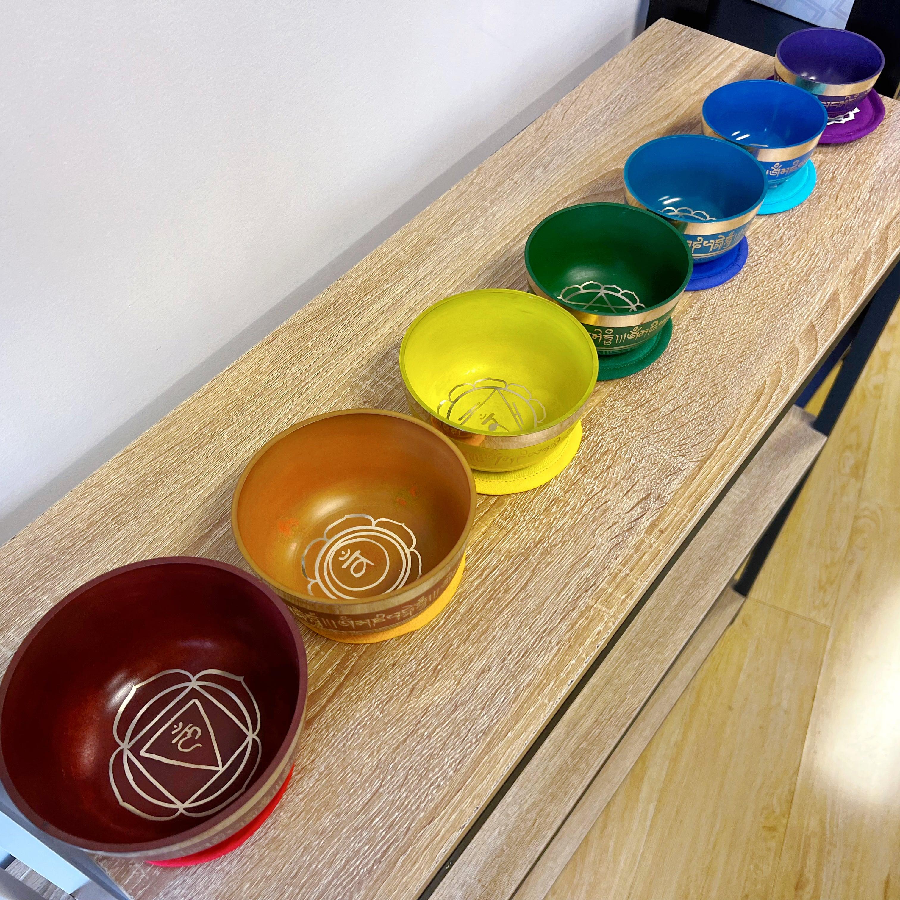 Tibetan Singing Bowl Nepal Handmade 7 Chakras Set - Little Kalimba Shop