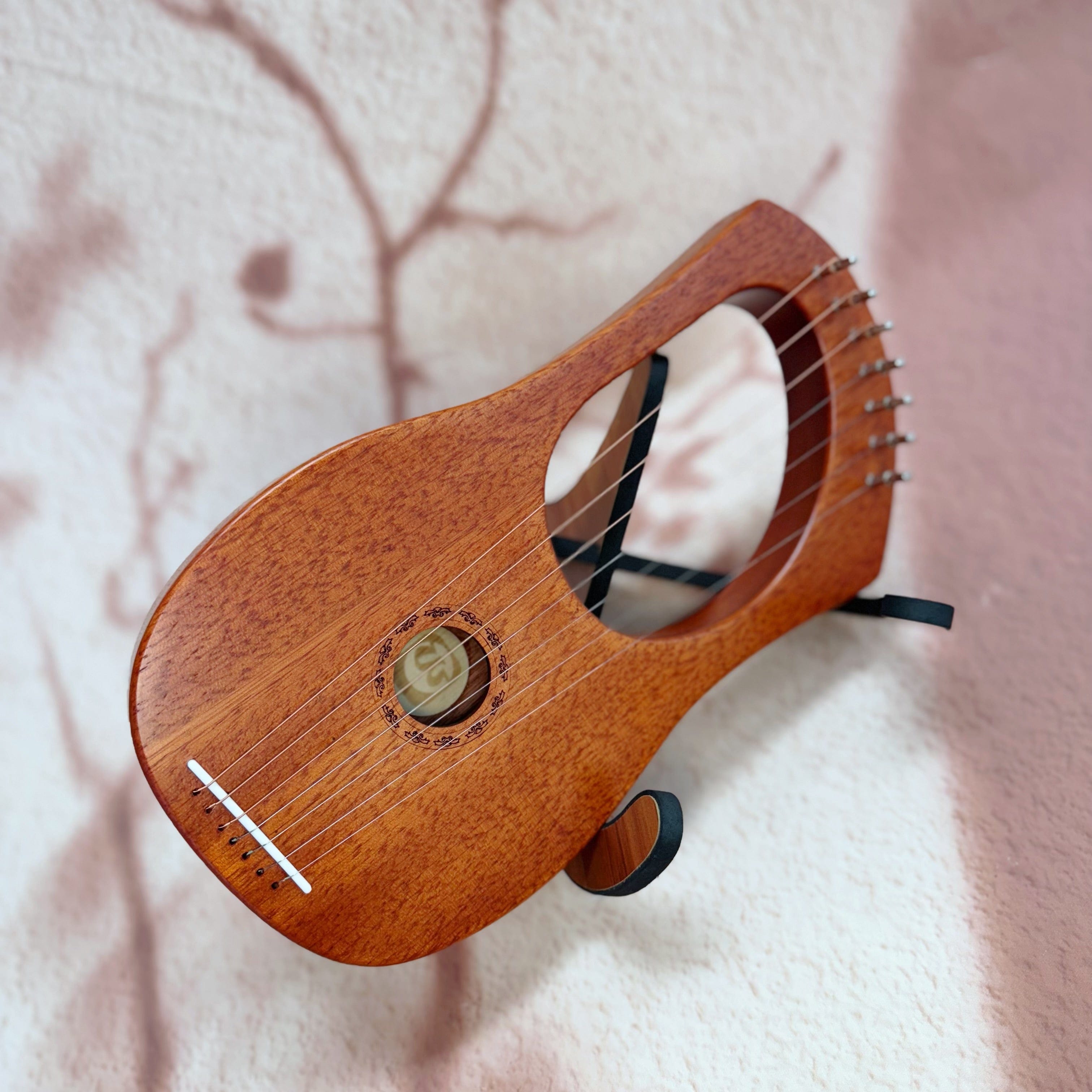 Lyre Harp 7 String Walter Premium Solid Mahogany Hollow w/Bag