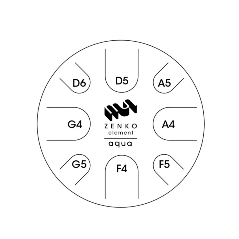 Steel Tongue Drum ZENKO ELEMENT Aqua 432hz 8 Note music therapy sound healing meditation